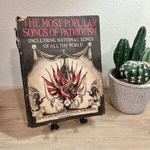 Antique 1916 Popular Songs of Patriotism Hinds Hayden Music Book WWI Era